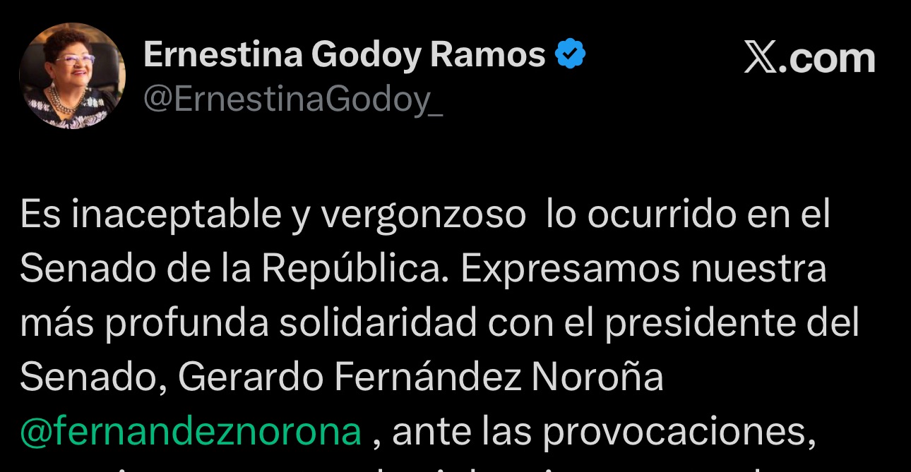 Presidencia respalda a Noroña tras agresión del PRI de Alito Moreno