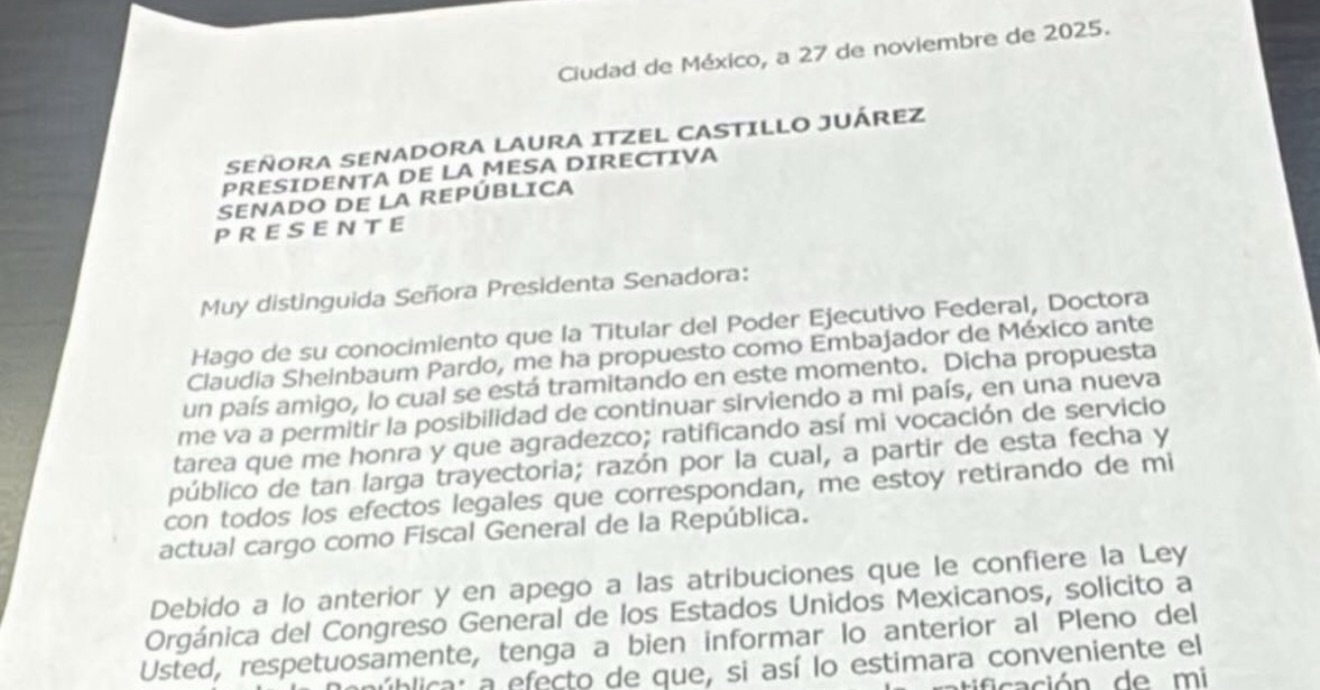 Gertz Manero renuncia: Sheinbaum lo propone como embajador y arranca relevo en la Fiscalía General
