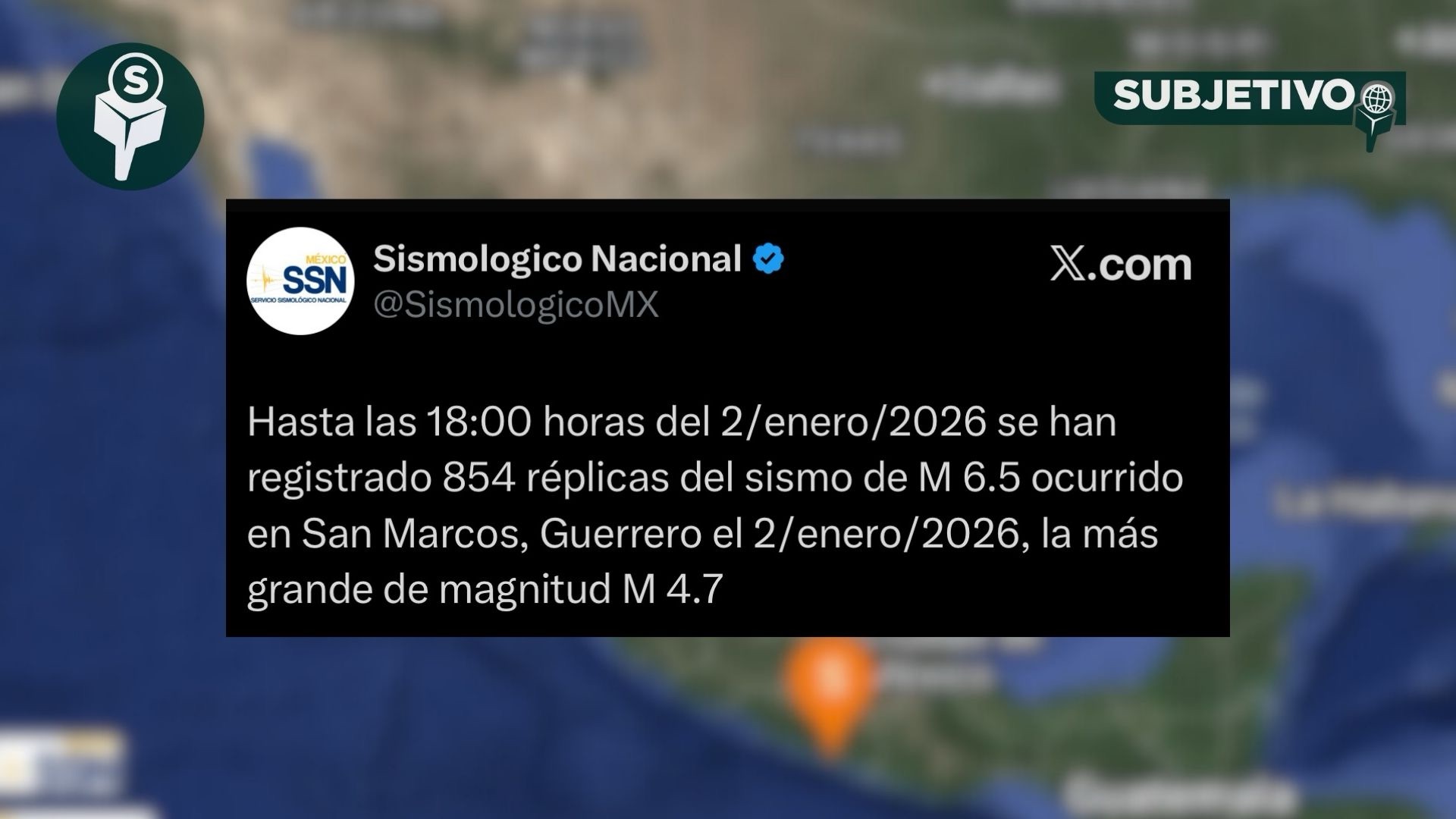 Nuevo sismo de 4.3 sacude Guerrero; ya van 854 réplicas hoy