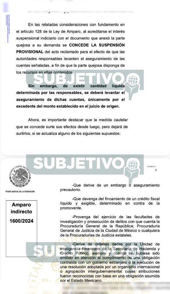 Amparo tramitado y otorgado a FAW México para evitar el embargo de cuentas por demostrar solvencia económica para costas y costas en caso de perder el fondo del asunto.