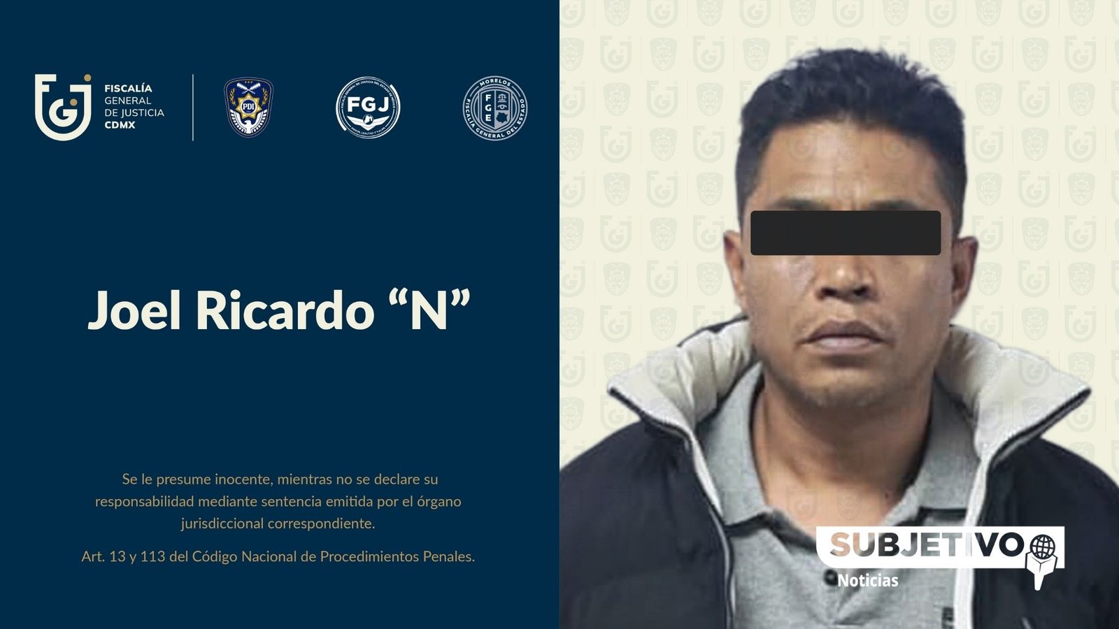 Cae Joel Ricardo “N”, ligado a desaparición de joven hallada sin vida en Edomex