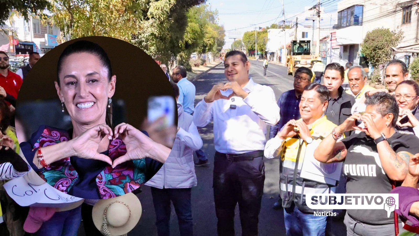 Sheinbaum respalda estrategia de Armenta para pavimentar Puebla con maquinaria propia