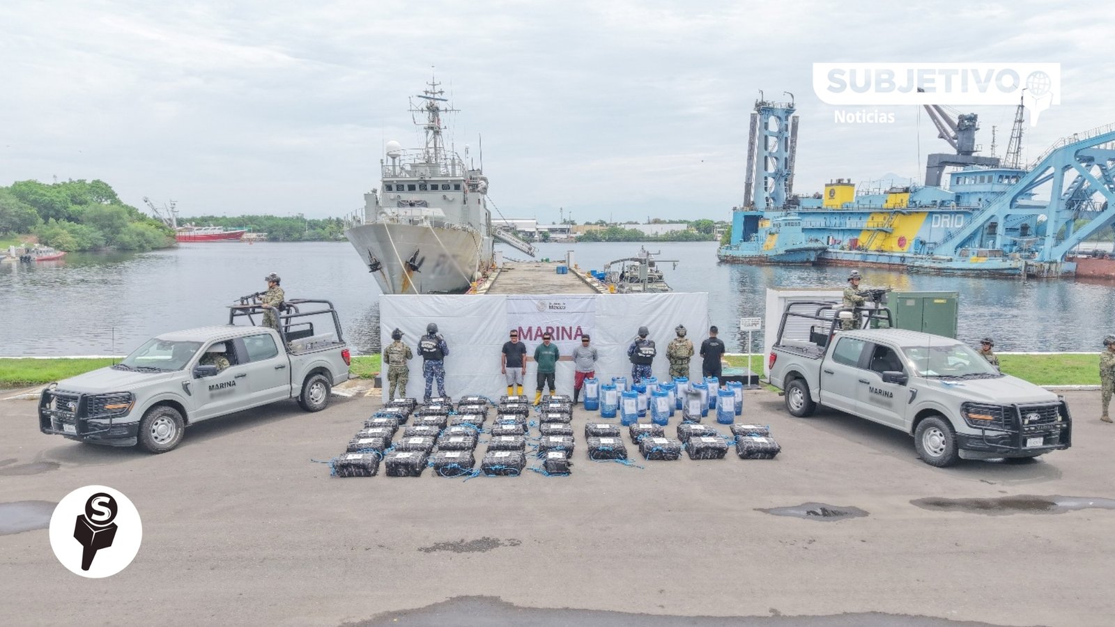Marina asegura 1.1 toneladas de cocaína frente a Chiapas