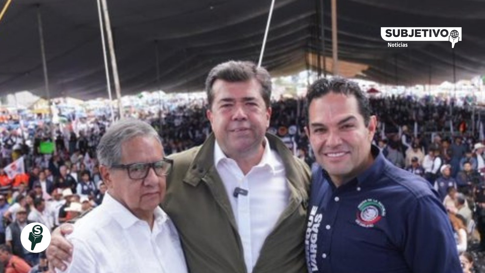 Monreal, Higinio y Enrique Vargas coinciden en acto de CATEM en Ixtapaluca